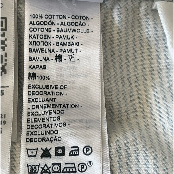 LEVI’S Striped Light Wash Denim Shortalls Size XL NEW - Picture 11 of 12